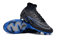 Nike Air Zoom Mercurial Vapor 15 Elite FG (black/blue colorway).
