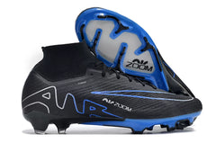 Nike Air Zoom Mercurial Vapor 15 Elite FG (black/blue colorway).