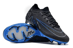Nike Air Zoom Mercurial Vapor 15 Elite FG (black/blue colorway).