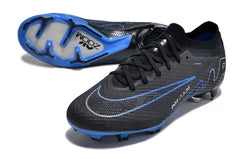 Nike Air Zoom Mercurial Vapor 15 Elite FG (black/blue colorway).