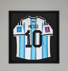 Signed framed messi jersey