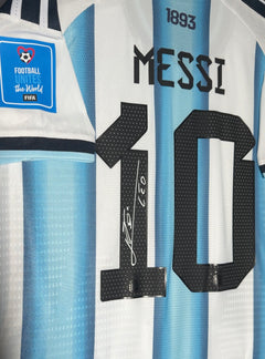 Signed framed messi jersey